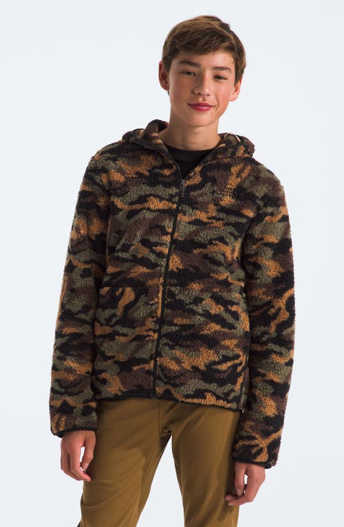 Shop The North Face Kids' Campshire Fleece Zip Hoodie In Tnf Black Tnf Camo Small Print