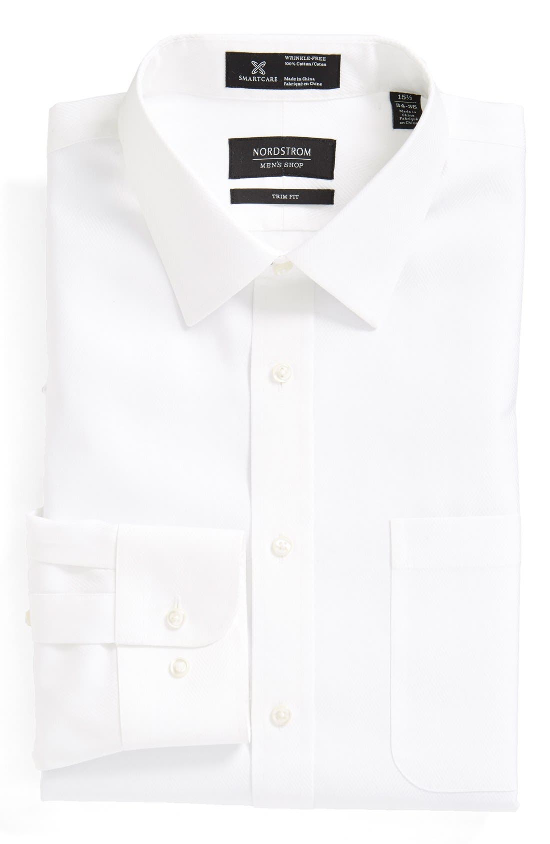 Nordstrom Smartcare™ Wrinkle Free Trim Fit Herringbone Dress Shirt