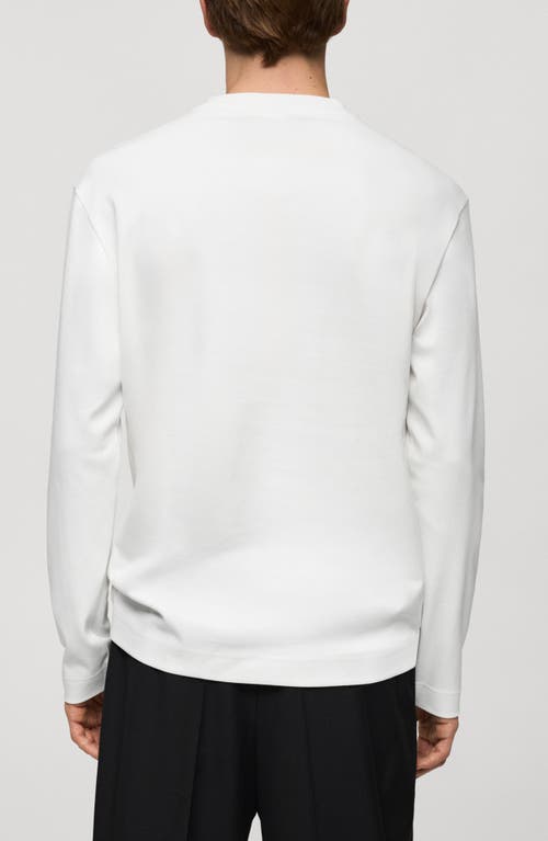 Shop Mango Regular Fit Long Sleeve Cotton T-shirt In White