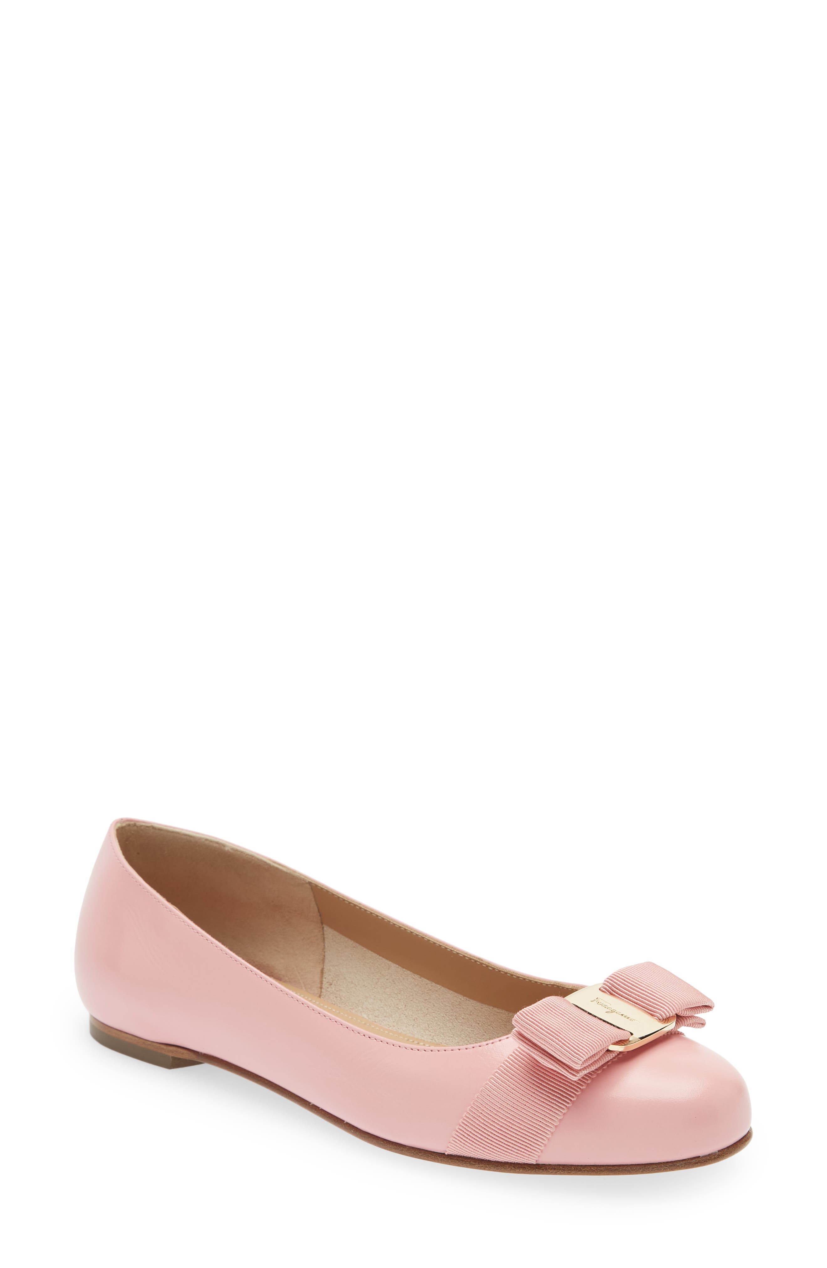 Salvatore Ferragamo Varina Bow Flat in Pink at Nordstrom, Size 9.5