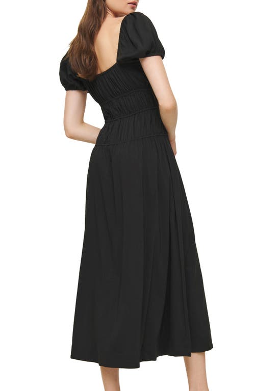 Reformation Oria Organic Cotton Midi Dress In Black