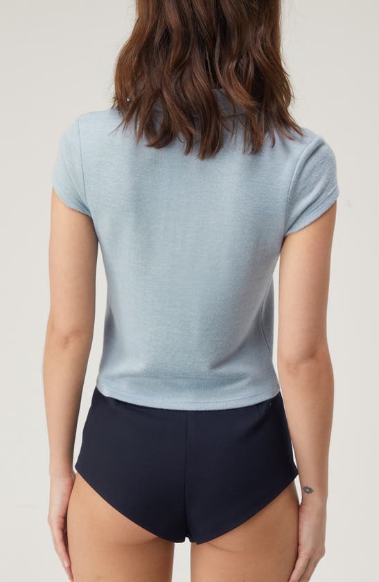 Shop Nasty Gal Fitted Crop Polo In Pale Blue