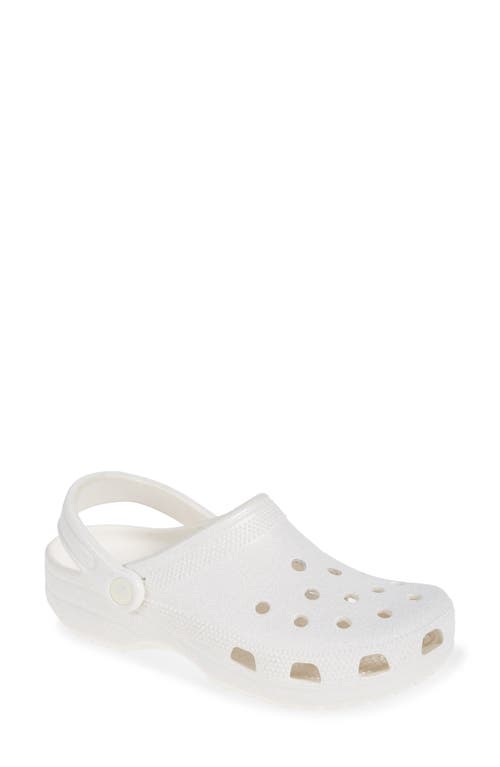 Shop Crocs Gender Inclusive Classic Glitter Clog In White