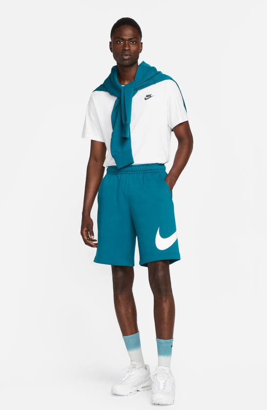 Shop Nike Sportswear Club Shorts In Geode Teal/ White/ White