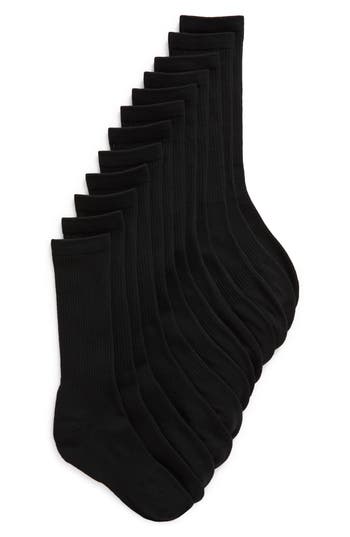 Nordstrom Rack Pack Of 6 Crew Socks In Black