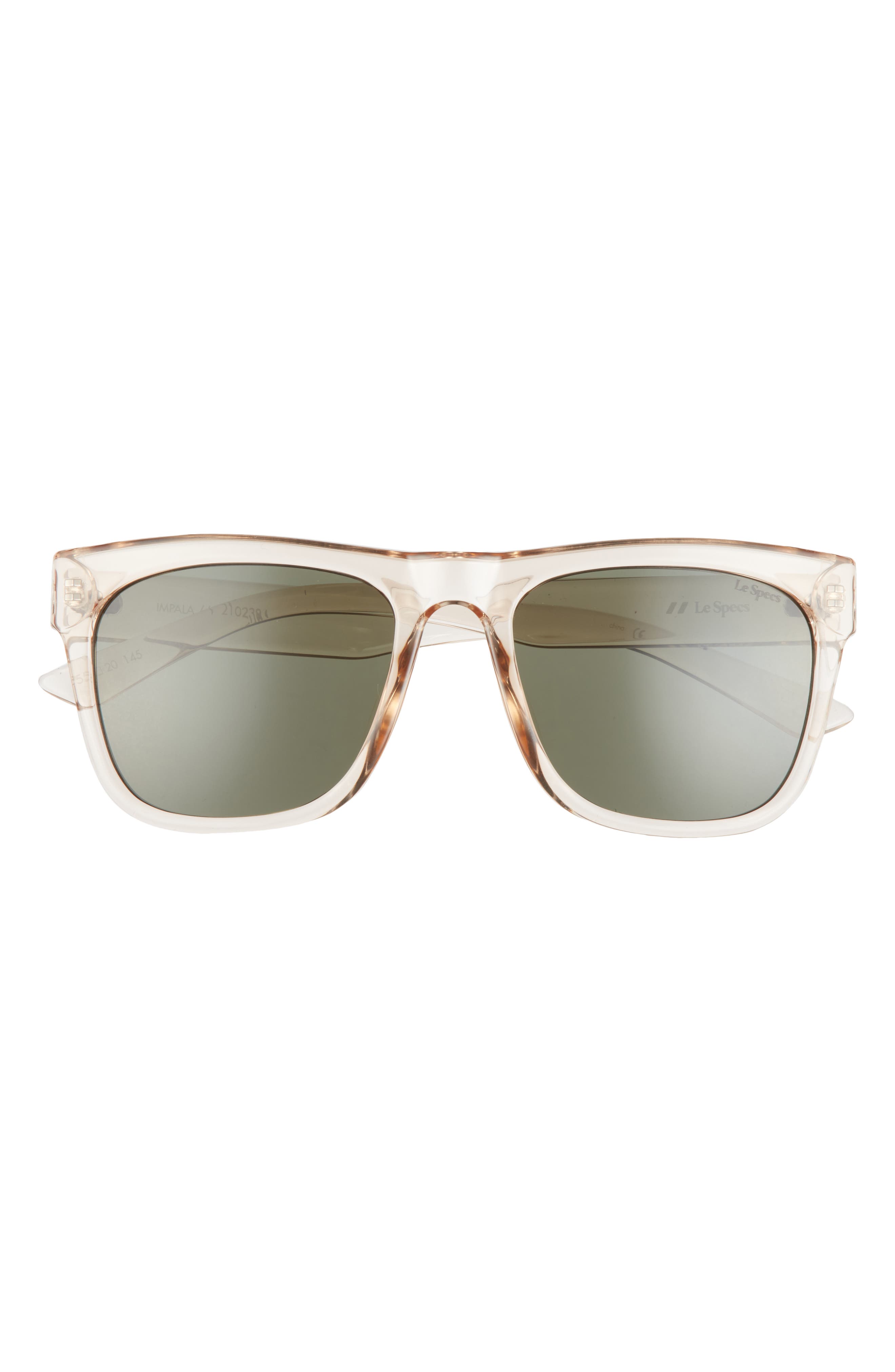 Le Specs Impala 55mm Rectangle Sunglasses in Sand /Green Mono at Nordstrom