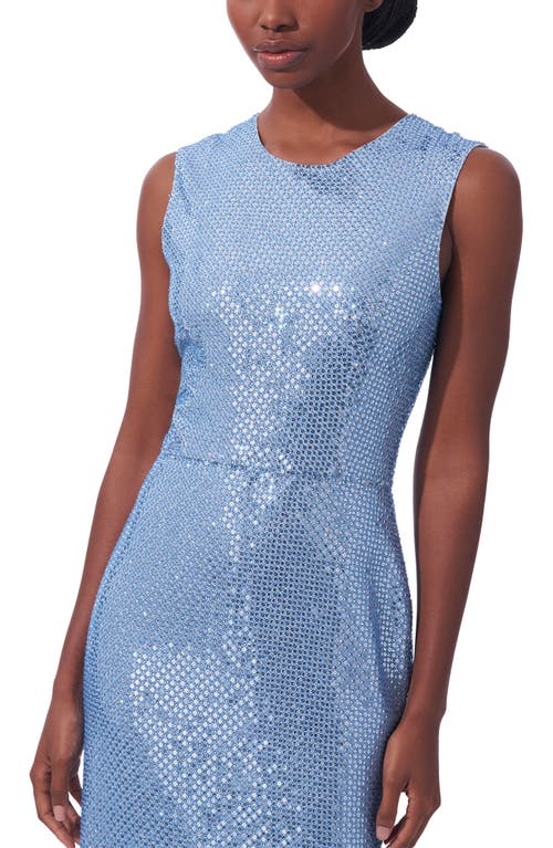 Shop Carolina Herrera Sequin Midi Cocktail Dress In Haze