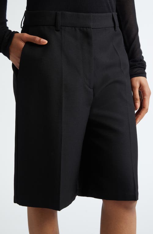 Shop Totême Toteme Tailored Straight Leg Bermuda Shorts In Black