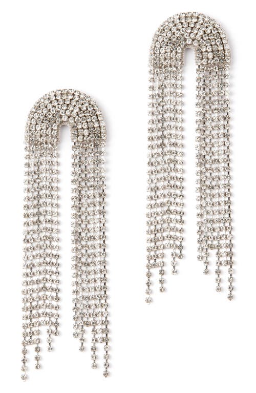 Warren Crystal Drop Earrings in Silver