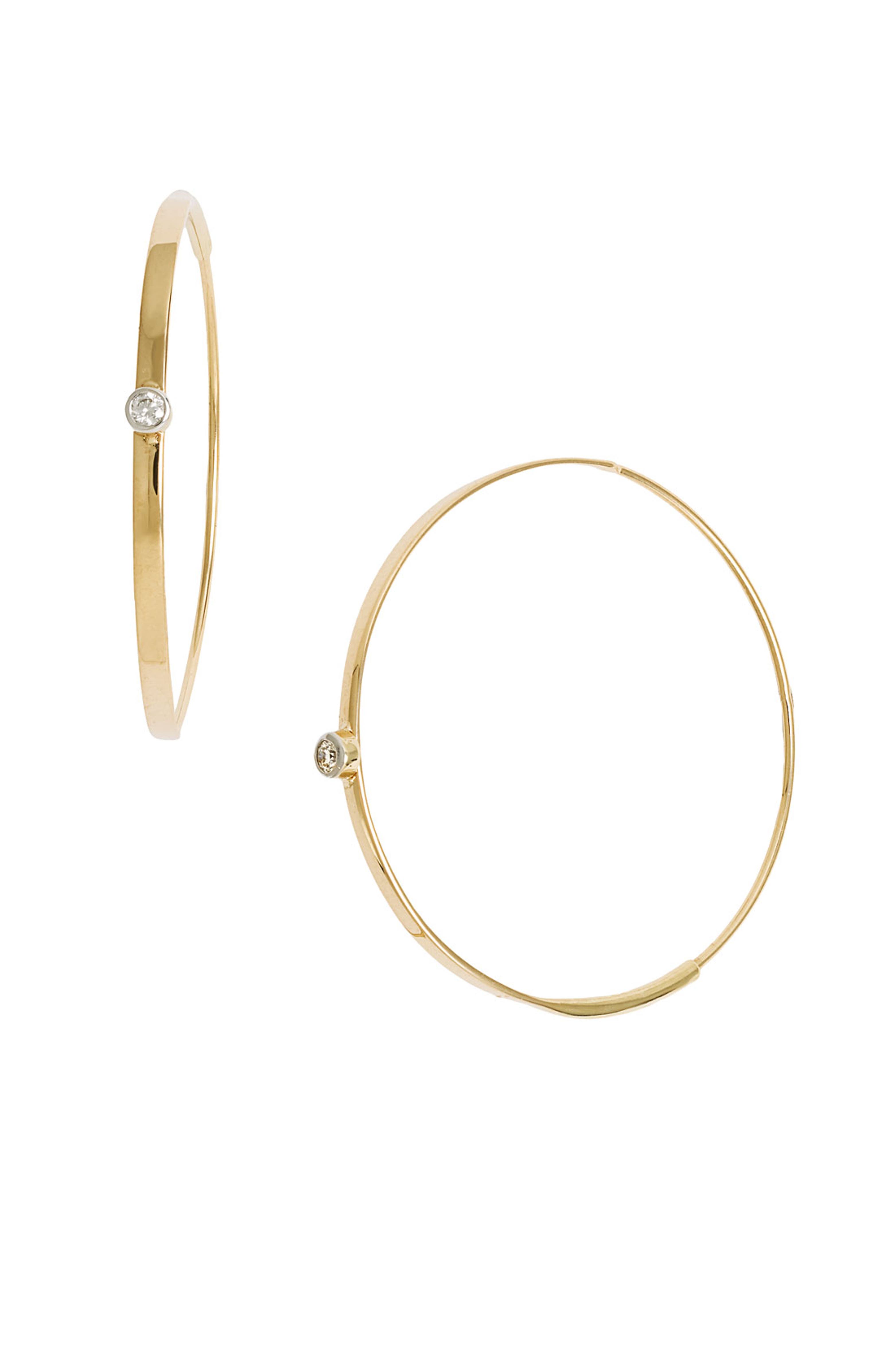Lana Jewelry 'Small Flat Magic' Diamond Hoop Earrings | Nordstrom