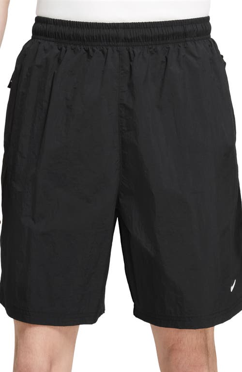 Nike Solo Swoosh Water Repellent Nylon Shorts In Black/white
