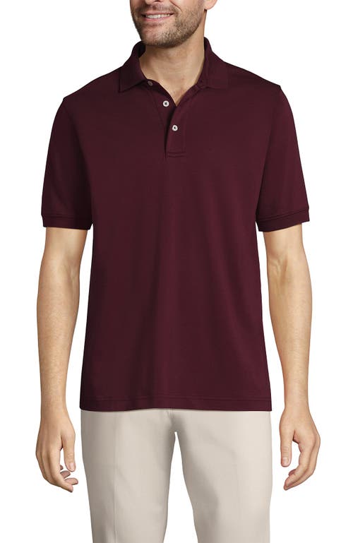 Shop Lands' End Short Sleeve Cotton Supima Polo Shirt In Royal Burgundy