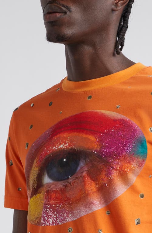 Shop Acne Studios Everest U Bovan Graphic T-shirt In Bright Orange