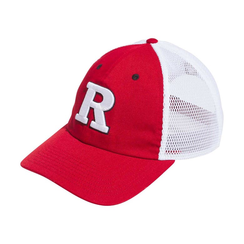 Shop Adidas Originals Adidas Scarlet Rutgers Scarlet Knights Mascot Slouch Trucker Adjustable Hat