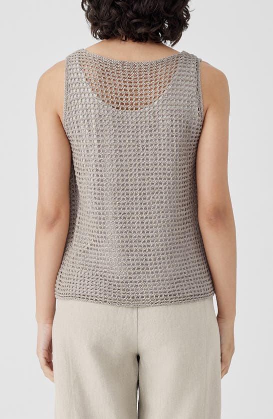 Shop Eileen Fisher Sheer Organic Linen Sleeveless Sweater In Natural