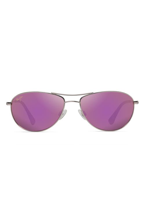 Maui Jim Baby Beach 56mm Mirrored Polarizedplus2® Aviator Sunglasses In Metallic