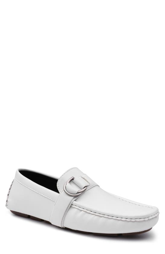 Aston Marc Charter Side Buckle Moccasin In White