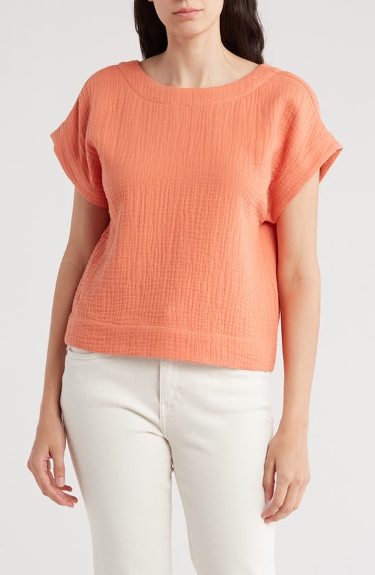 Shop Madewell Joy Short Sleeve Top In Classic Coral