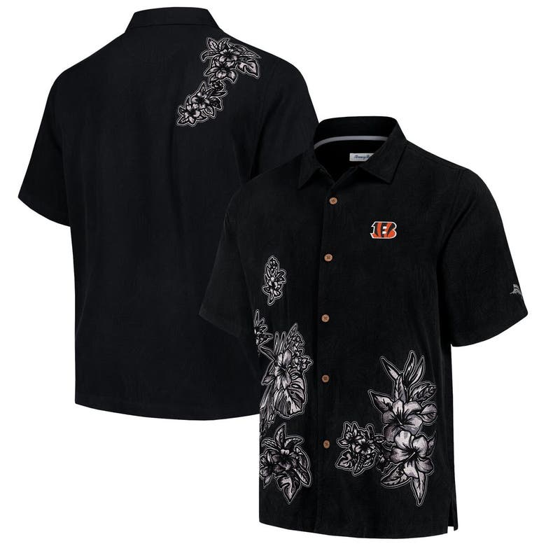 Shop Tommy Bahama Black Cincinnati Bengals Hibiscus Camp Button-up Shirt