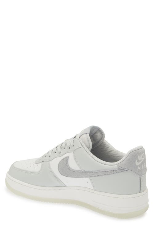 Nike White & Gray Air Force 1 '07 Lv8 Sneakers In Silver/light Pumice/white