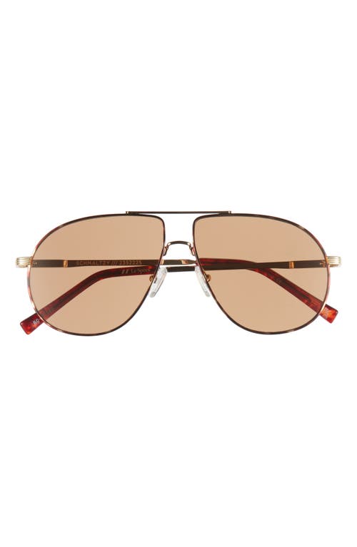 Le Specs Schmaltzy 60mm Aviator Sunglasses in Bright Gold /Tort at Nordstrom
