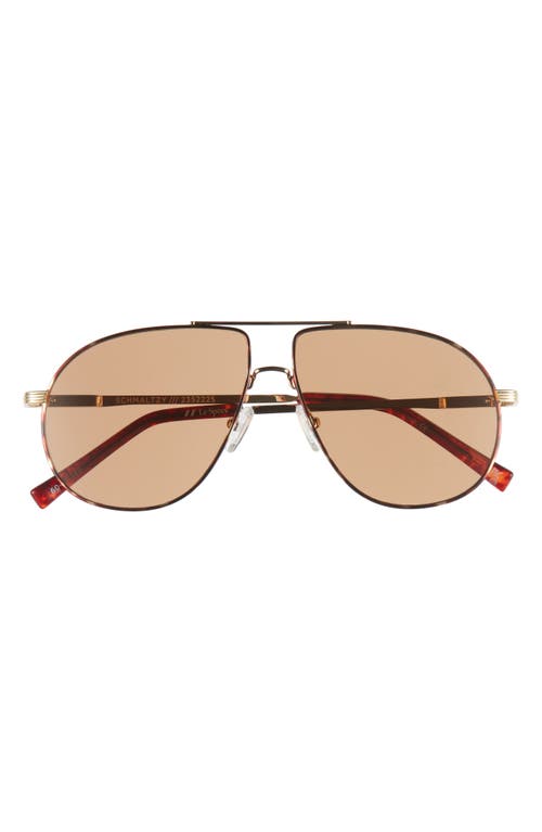 Shop Le Specs Schmaltzy 60mm Aviator Sunglasses In Bright Gold/tort