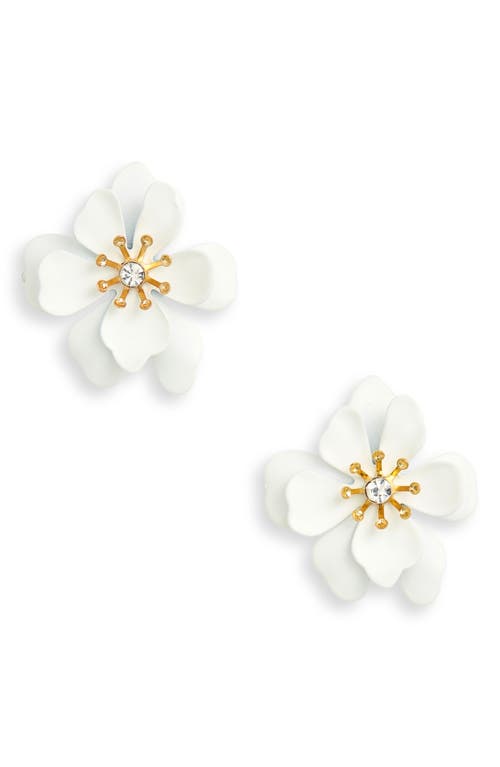 Shashi Bloom Stud Earrings in White