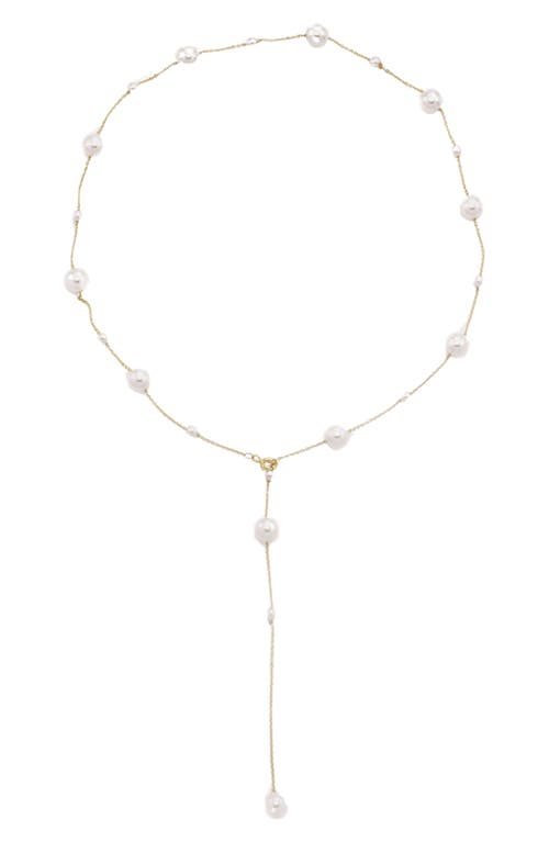 Shop Petit Moments Elenor Imitation Pearl Station Y-necklace In Gold