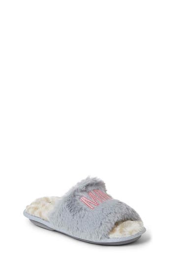 Dearfoams Kids' Faux Fur Slide Slipper In Mini Mode