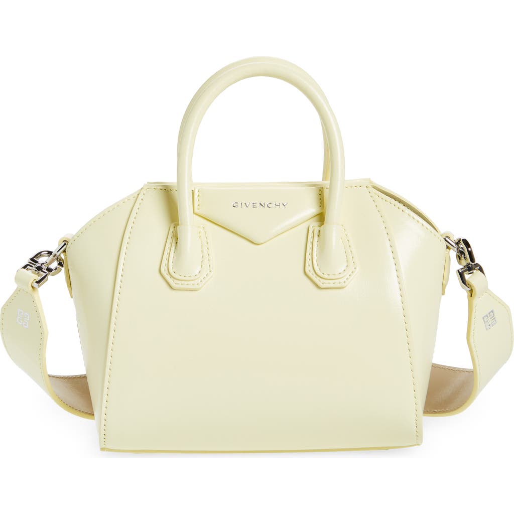 Givenchy Antigona Toy Leather Handbag In Soft Yellow/natural Beige