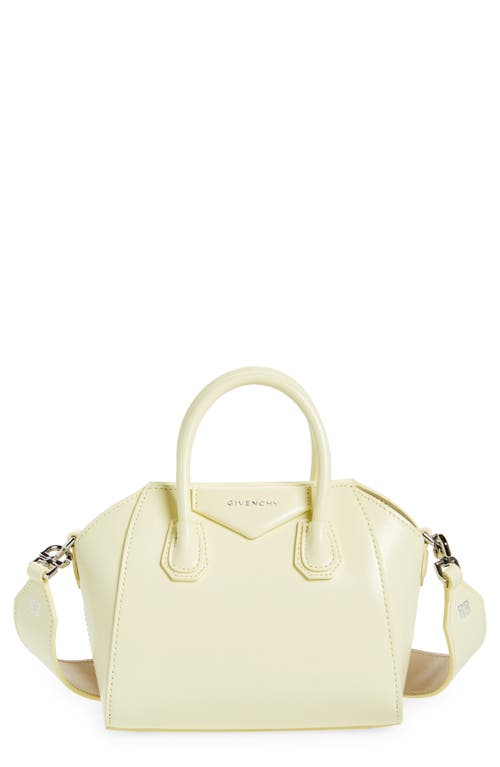 Shop Givenchy Toy Antigona Leather Satchel In Soft Yellow/natural Beige