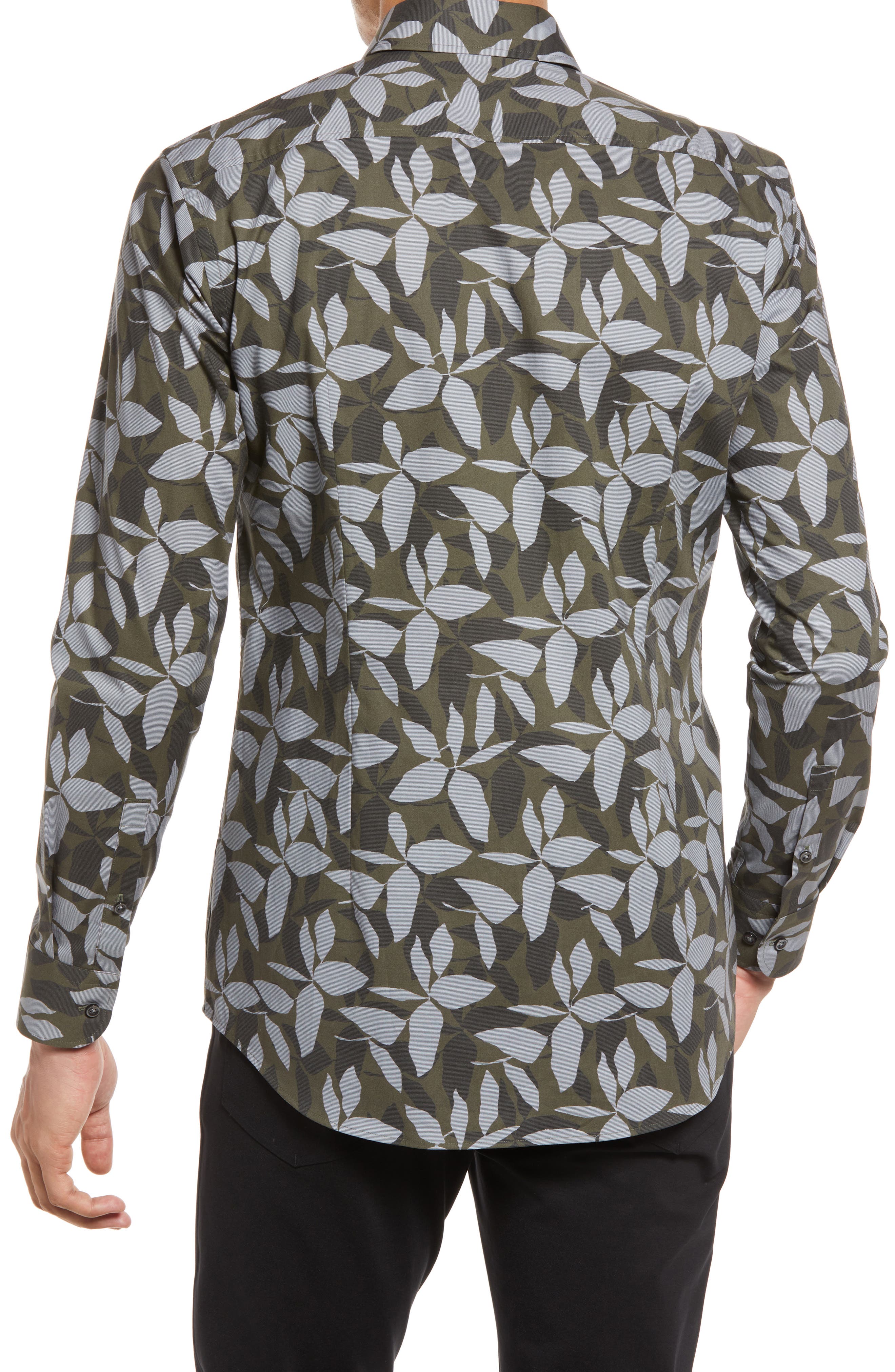 BOSS HUGO BOSS Hank Slim Fit Leaf Print 