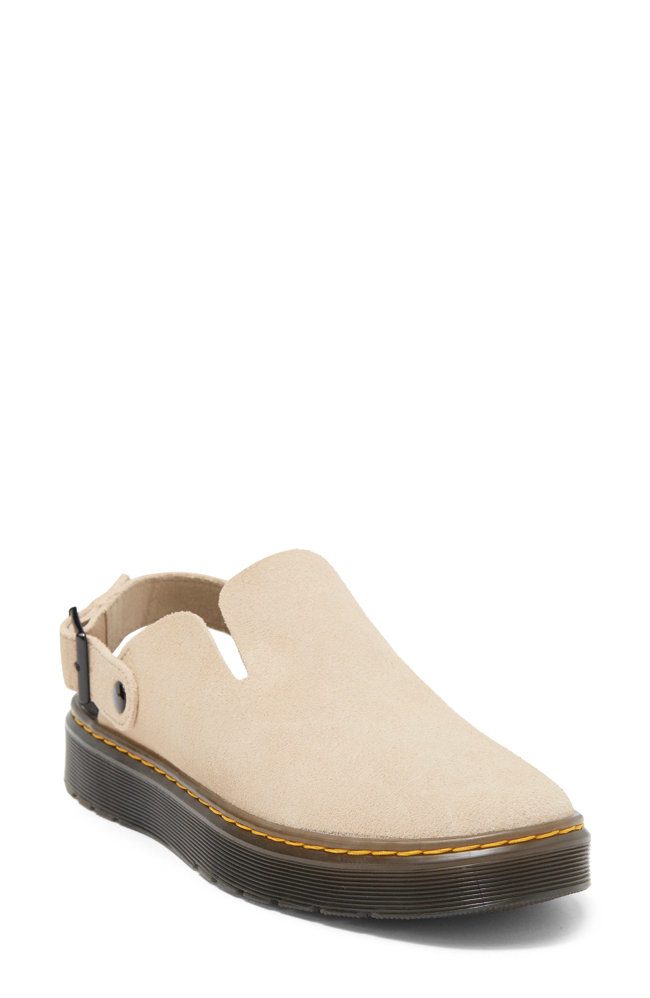 Dr. Martens Beige Suede Platform Slip-Ons Dr. Martens Carlson Convertible Slingback Platform Mule in  main image 4