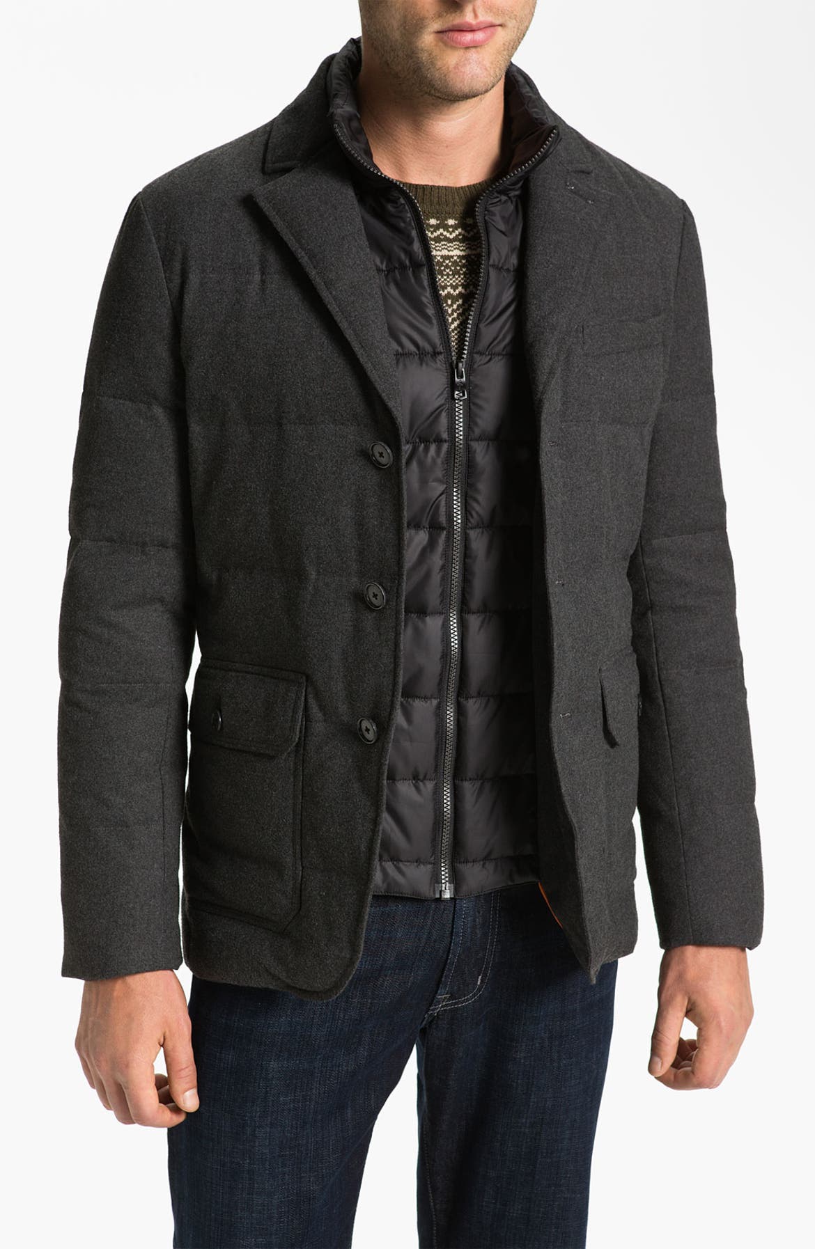 Cole Haan Flannel Blazer with Down Fill | Nordstrom