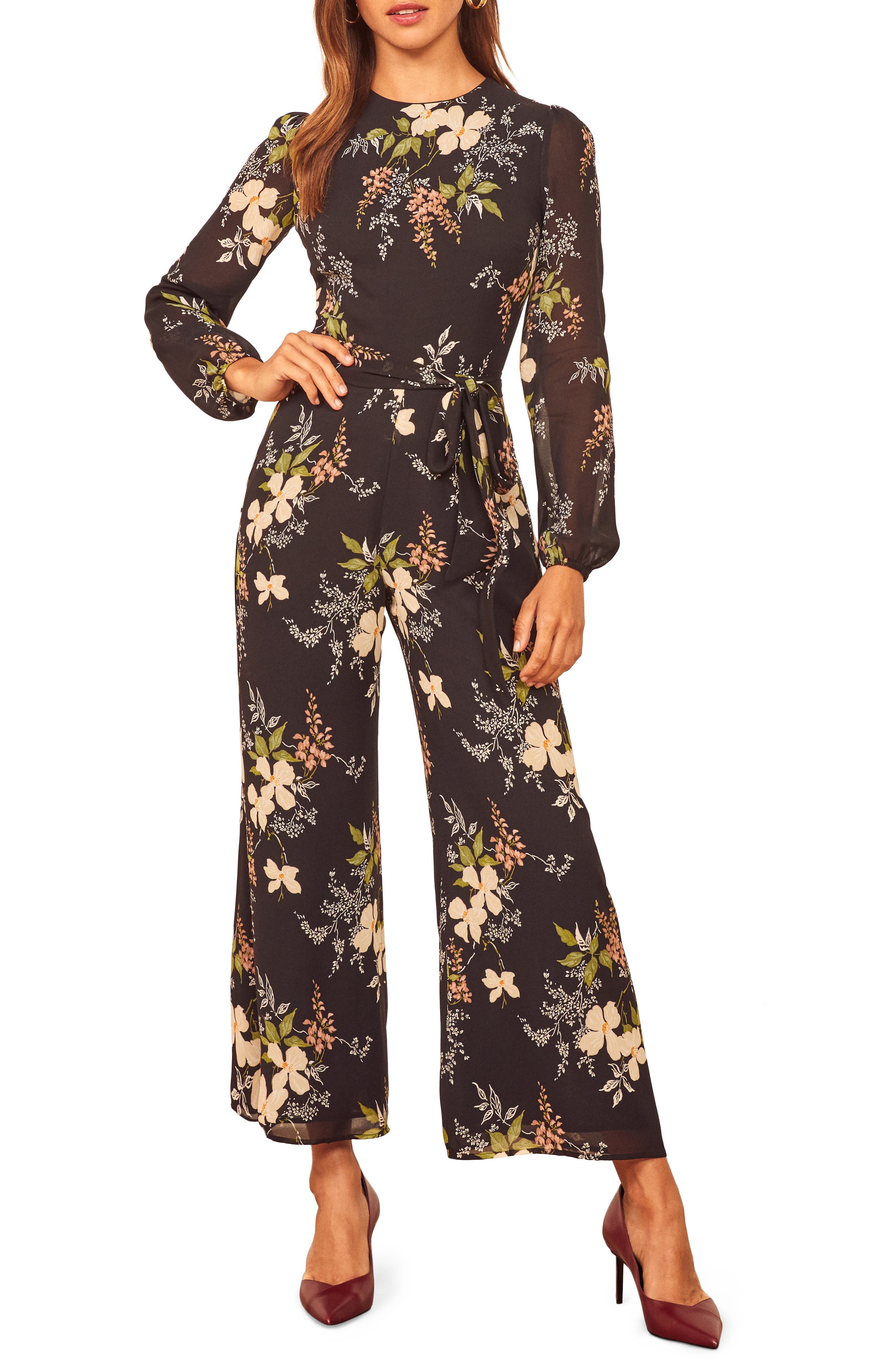 floral long sleeve jumpsuit