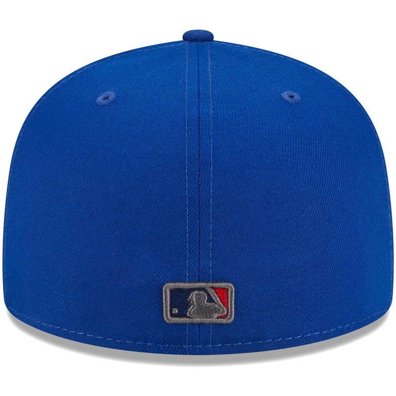 Toronto Blue Jays SCRIPT-PUNCH Royal-Grey Fitted Hat