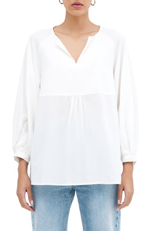 Shop Marcella Kissena Cotton Popover Top In Off White