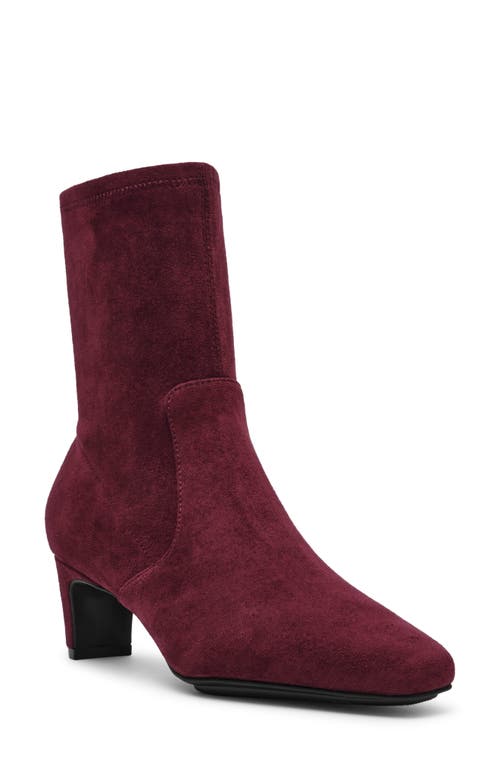 Anne Klein Iga Womens Zipper Faux Suede Booties In Wine Microsuede