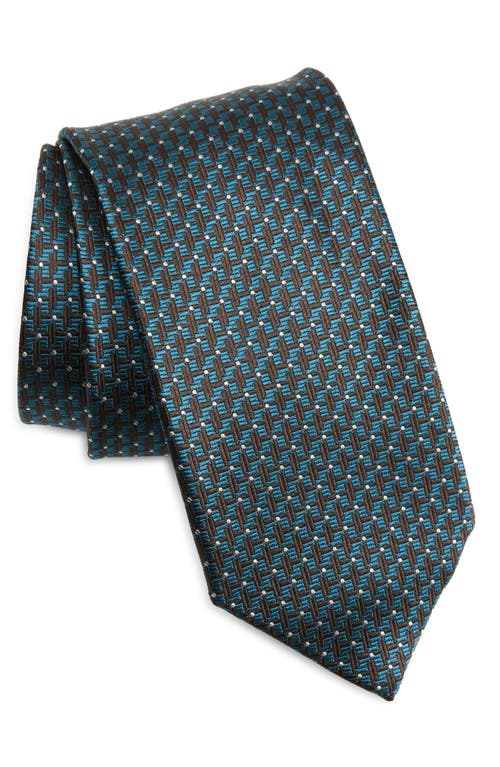 Canali Geometric Silk Jacquard Tie in Brown at Nordstrom