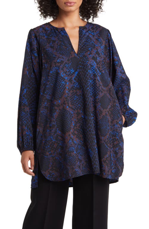 Masai Copenhagen Gabriele Oversize Abstract Print Long Sleeve Tunic Top in Surf The Web at Nordstrom, Size Small