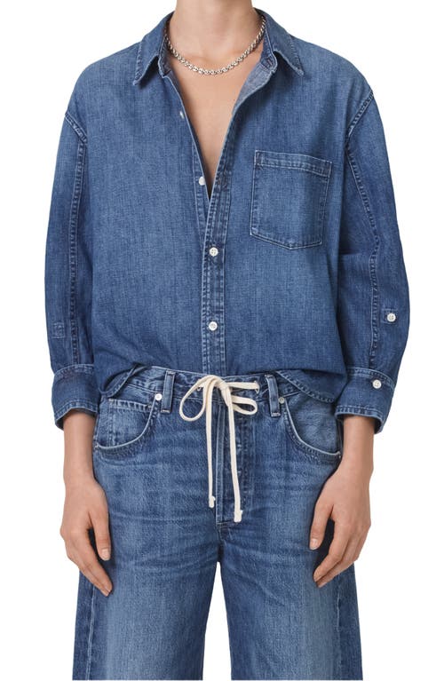 Citizens of Humanity Kayla Shrunken Denim Button-Up Shirt Amity at Nordstrom,