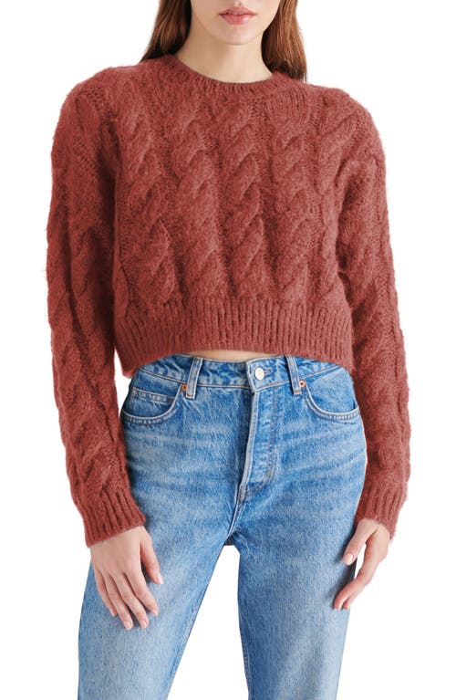 Steve Madden Ceronne Cable Stitch Sweater In Baked Apple