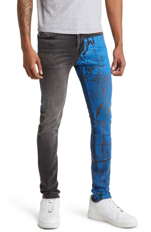 HVMAN Strat Paint Splatter Super Skinny Jeans in Crinkled