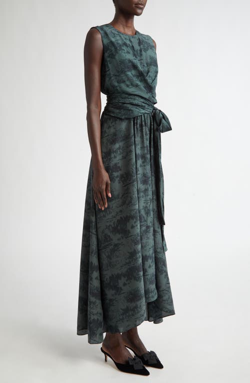 Shop Altuzarra Penny Print Silk High-low Maxi Dress In Rosemary