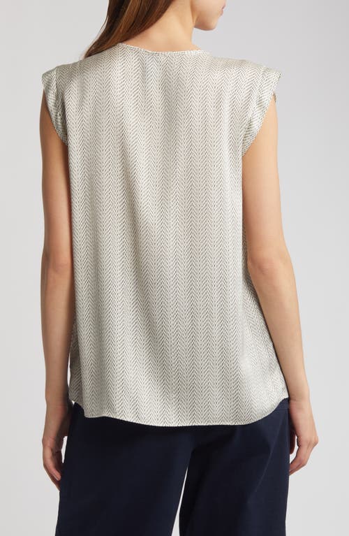 Shop Hugo Boss Boss Binalli Top In Soft Cream Chevron Print