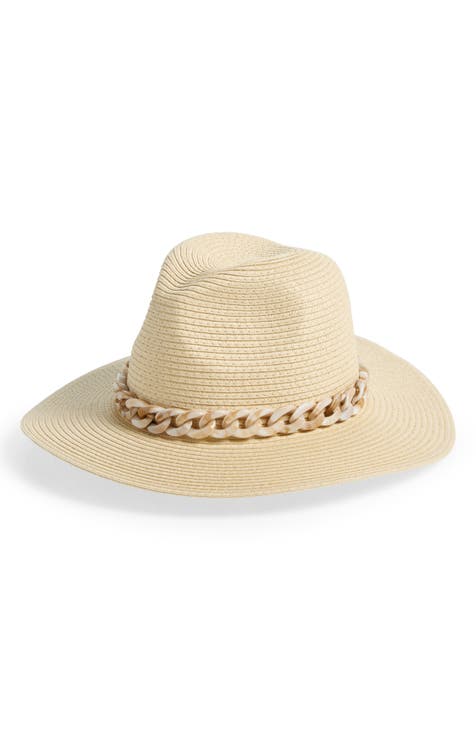 Resin Chain Straw Panama Hat