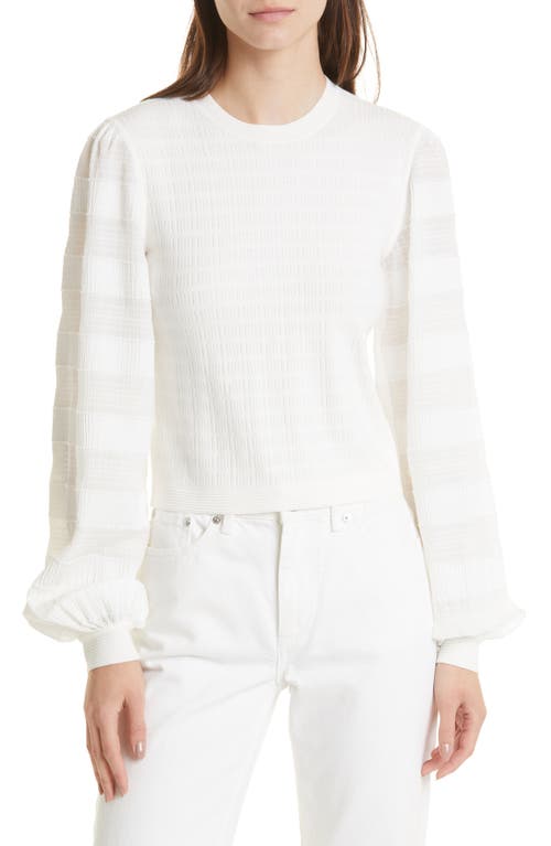 Club Monaco Textured Bishop Sleeve Sweater in White