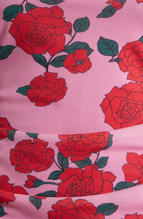 Shop Wayf Isabella Print Maxi Dress In Pink Roses