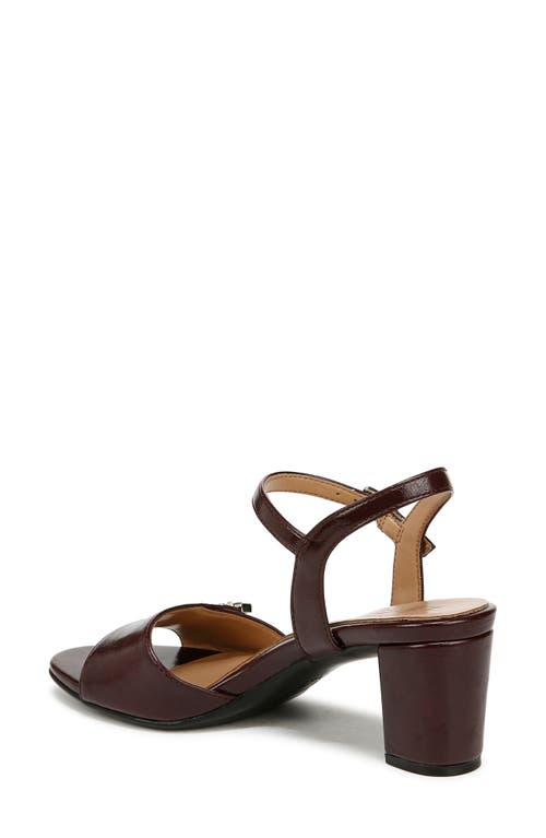 Naturalizer Bristol-ornament Ankle Strap Block Heel Sandals In Merlot Red