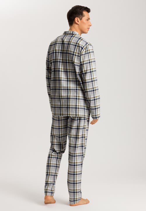 Hanro Cozy Comfort Recycled Cotton Flannel Pajama Set In Wintry Check